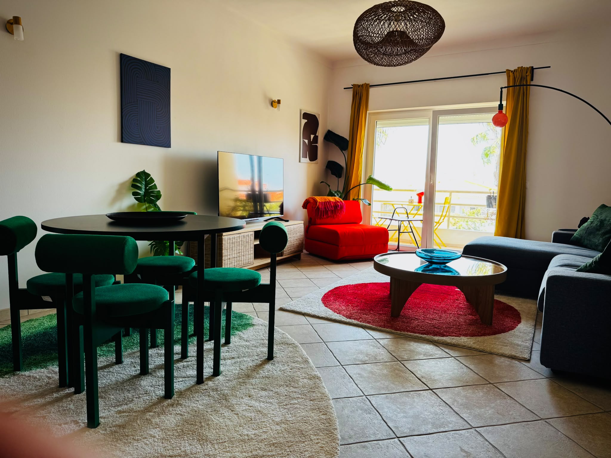 Open-plan living room at Salted House in Lagos