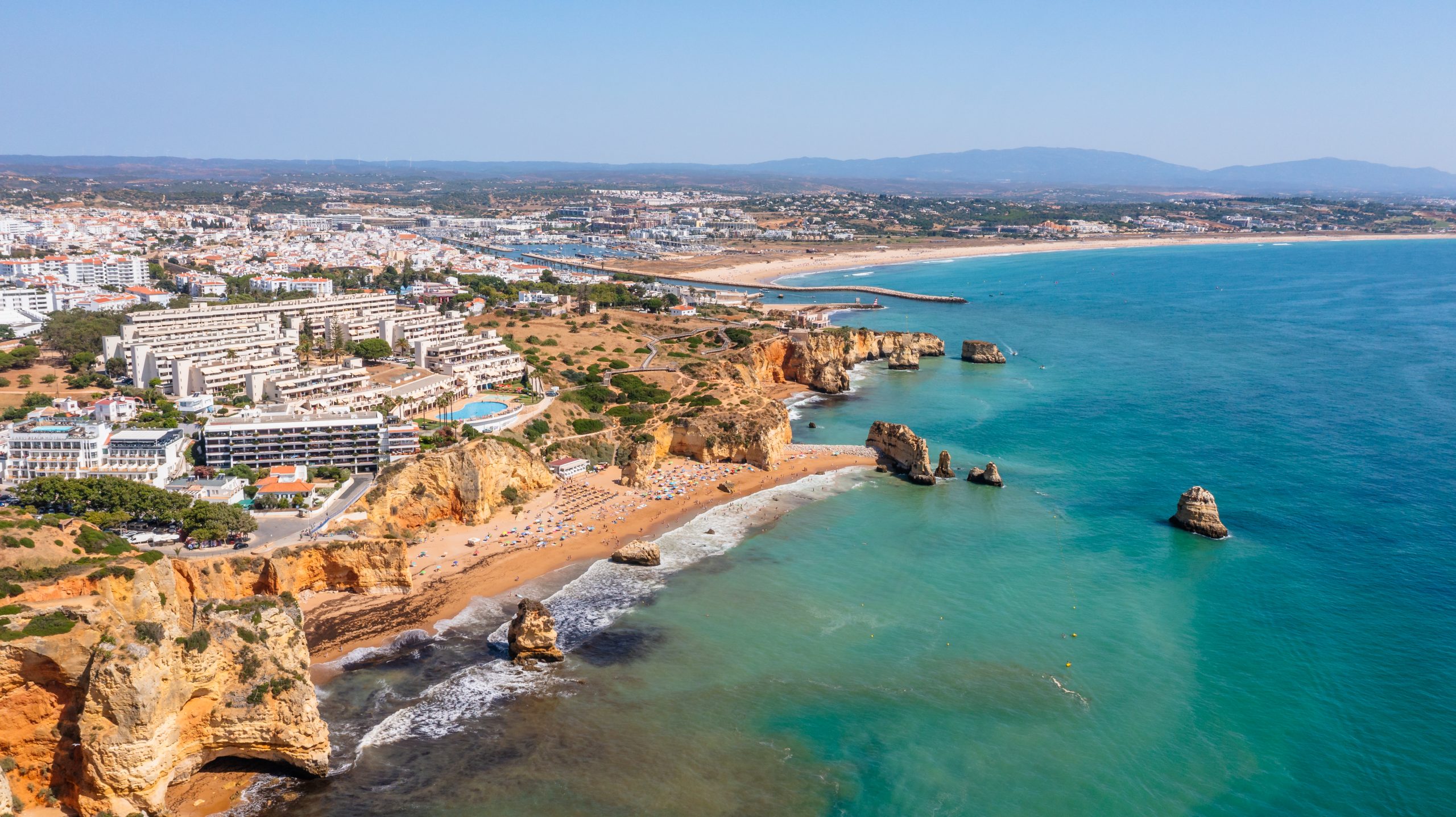 Lagos and its coastline seen from the sea