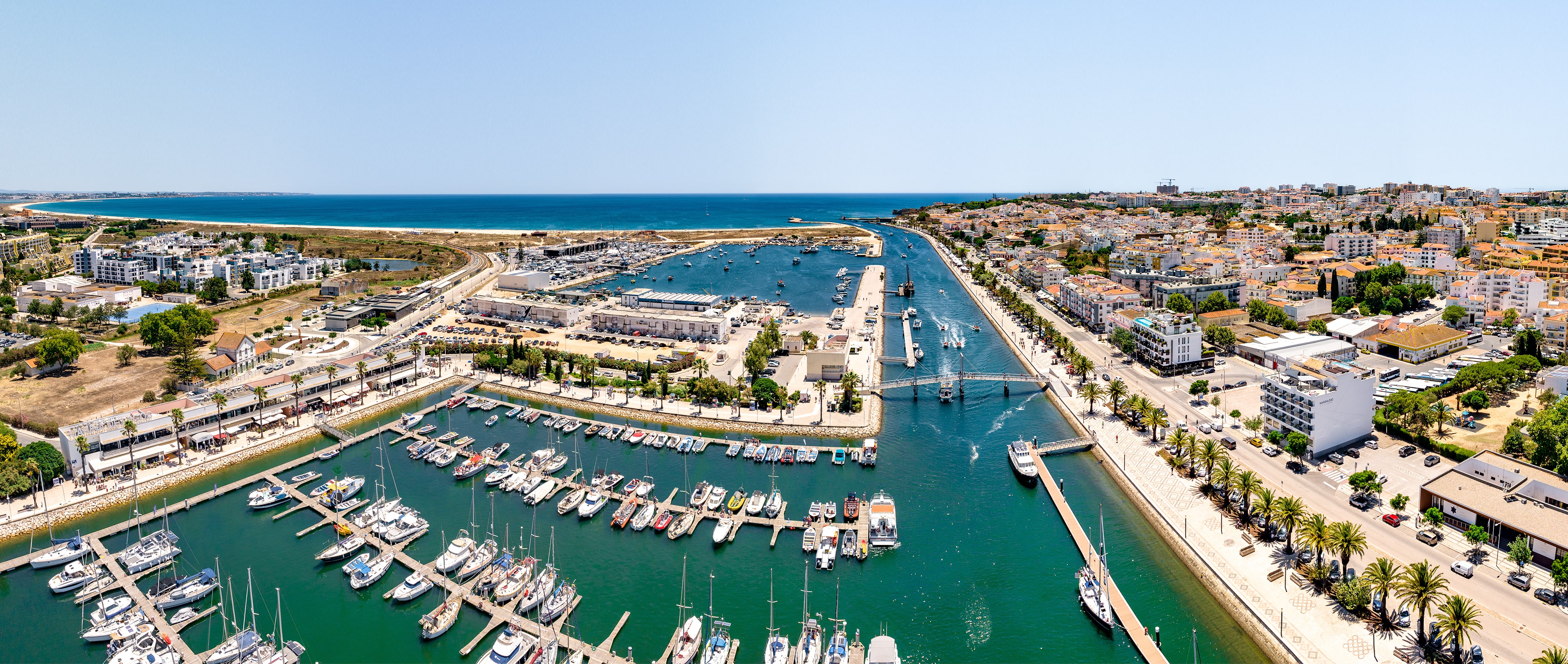 Lagos marina and town from above