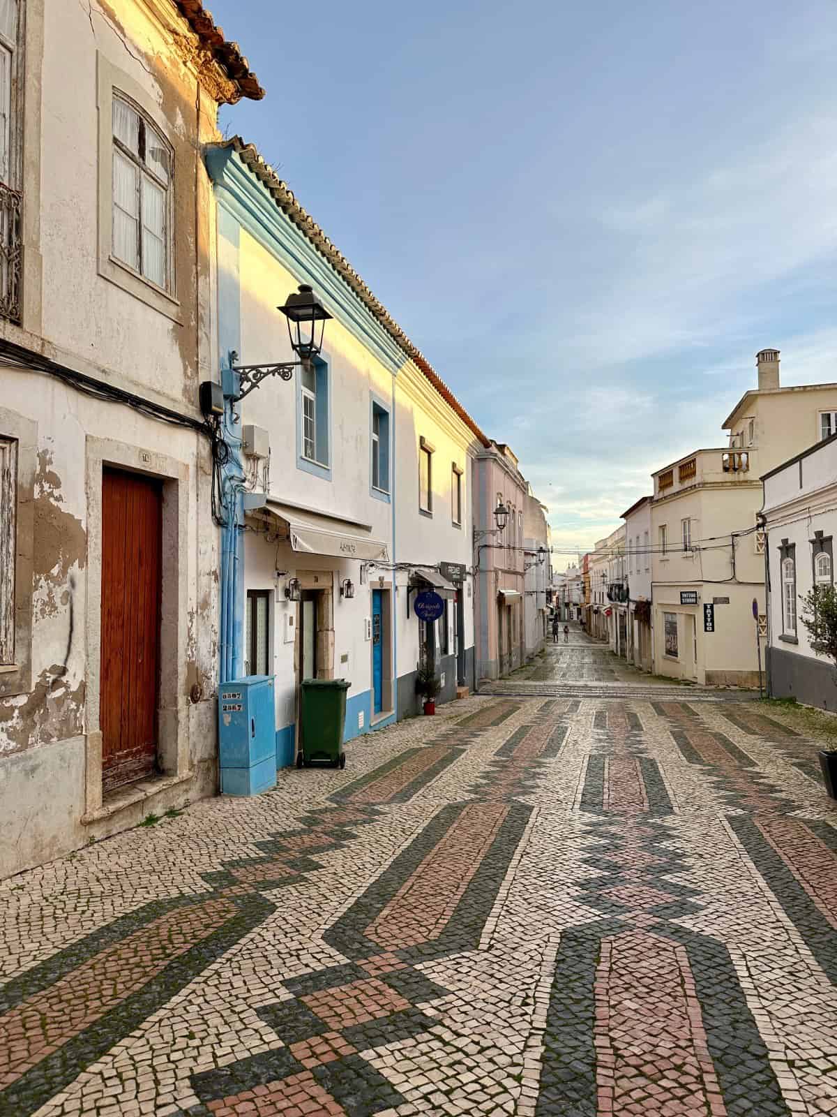 Lagos old town street and tiled facades