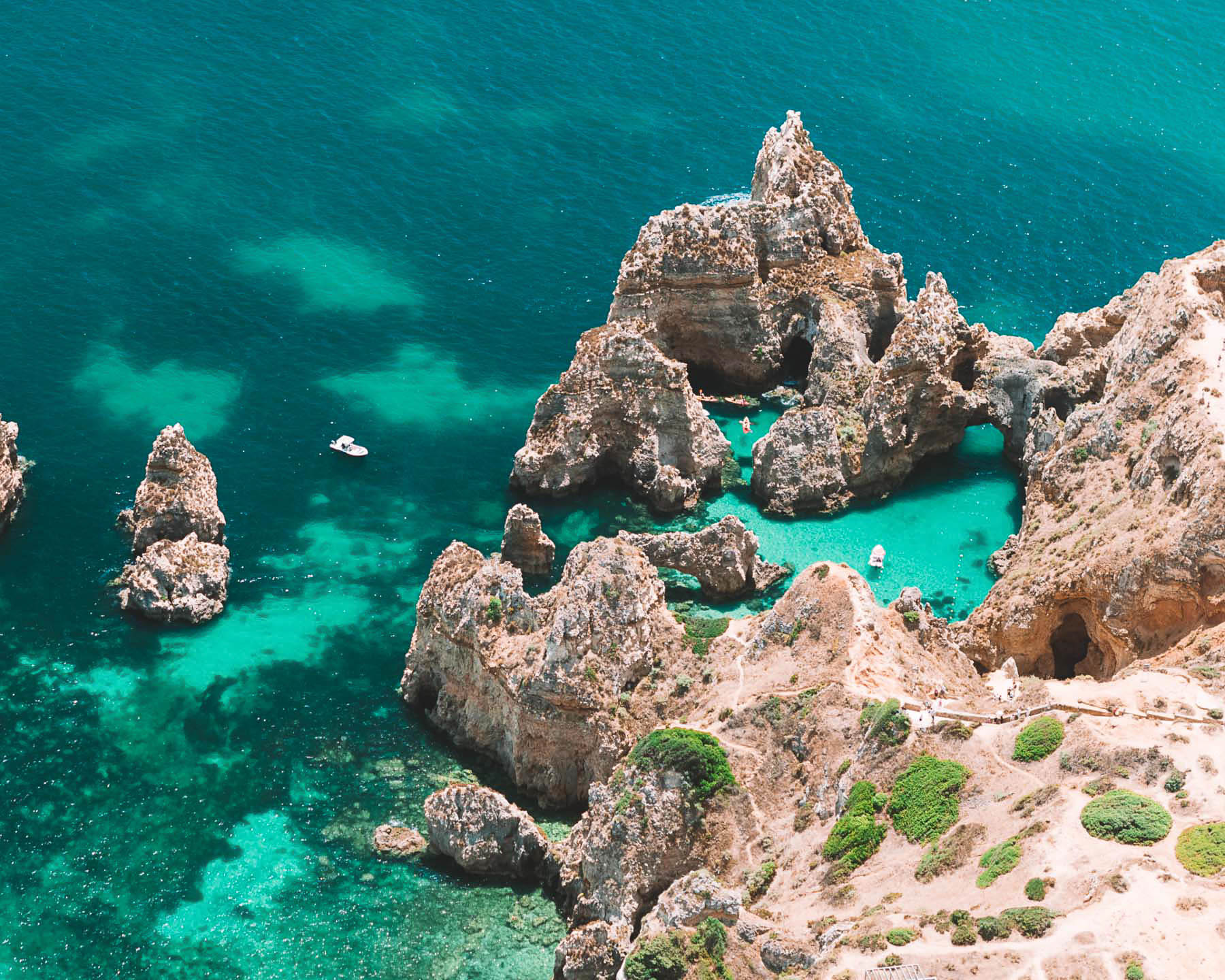Ponta da Piedade cliffs and water near Lagos